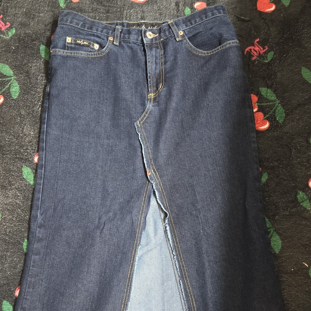 Baby Phat Denim Maxi Skirt W/ Slit